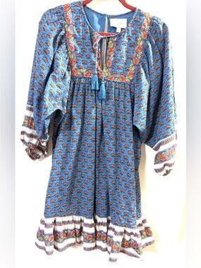 Cleobella Magdalena Mini Dress in the Blue Lotus floral print size medium